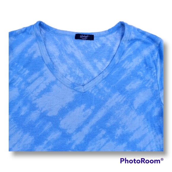 Weekend Soul Blue & White Tie-Dye S/S Shirt - Small -Glitchcore - Y2K- Hatched - Picture 2 of 6